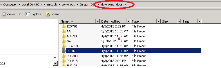 Download_docs folder on server